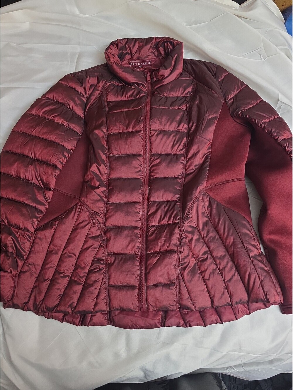 Bernardo Performance Women's Quilted Jacket XXL Burgundy